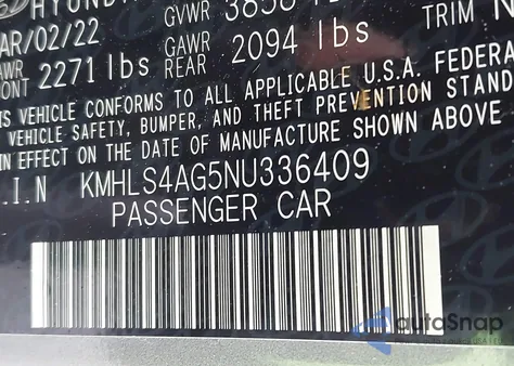 2022 Hyundai Elantra Sel from USA, damaged, VIN KMHLS4AG5NU336409